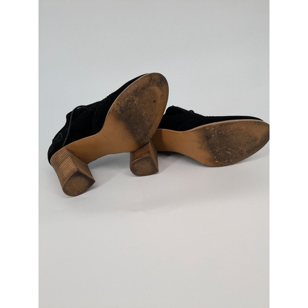 Steve Madden Suede Wingtip Oxford Booties Block Heel Lace up Academia Size 9.5 - Picture 5 of 15